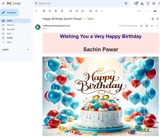 Google sheet Automated wish Emails for Birthday